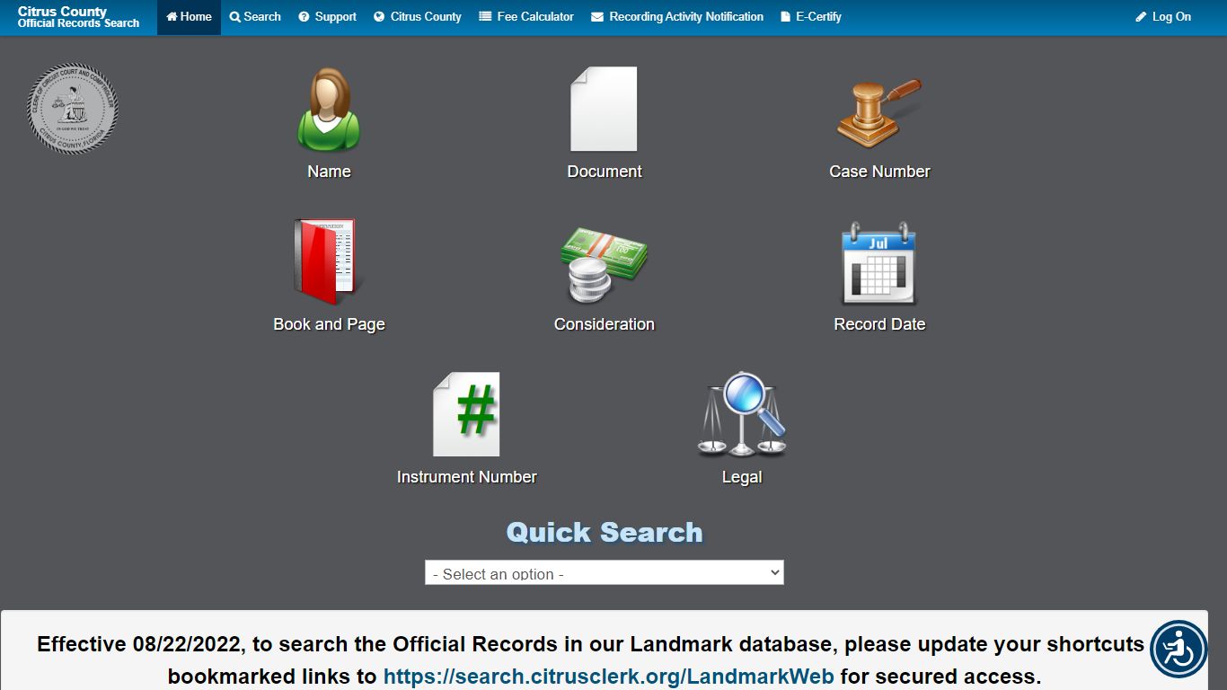 Landmark Web Official Records Search